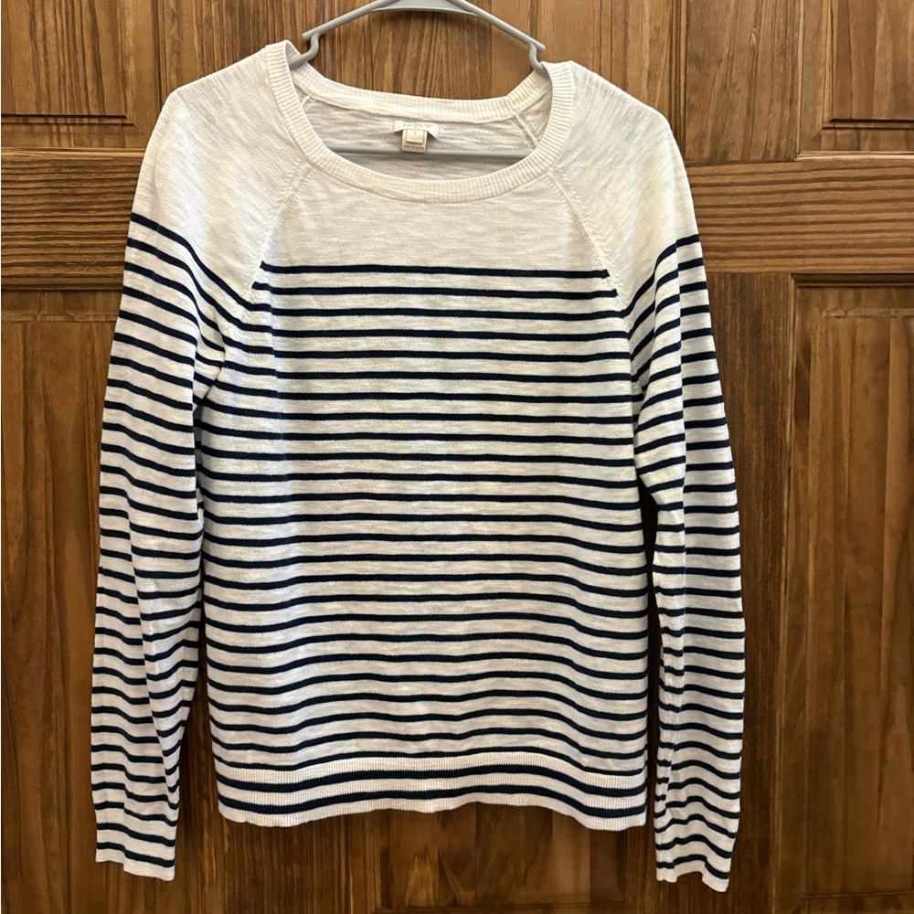 J. Crew Black and White Striped Sweater